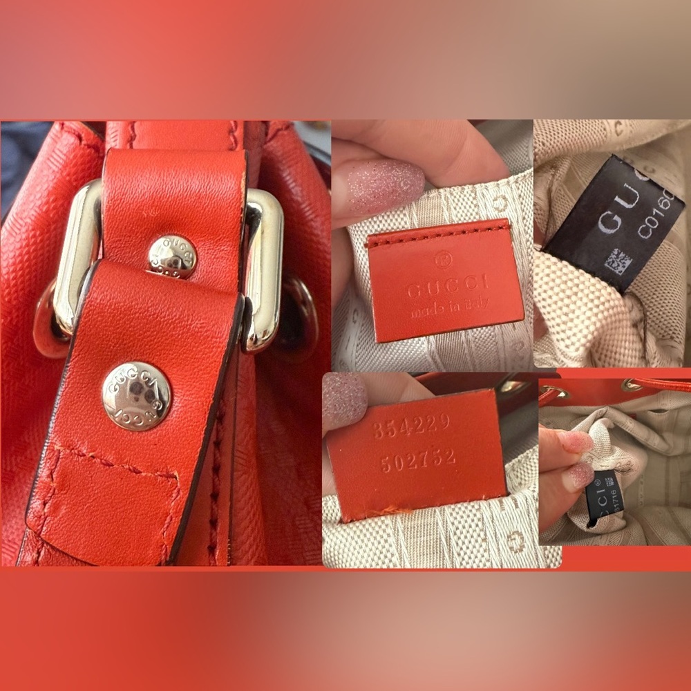 Gucci ❤️🔥EUC Diamante RED Leather Bucket Bag Crossbody Bag - Picture 12 of 13